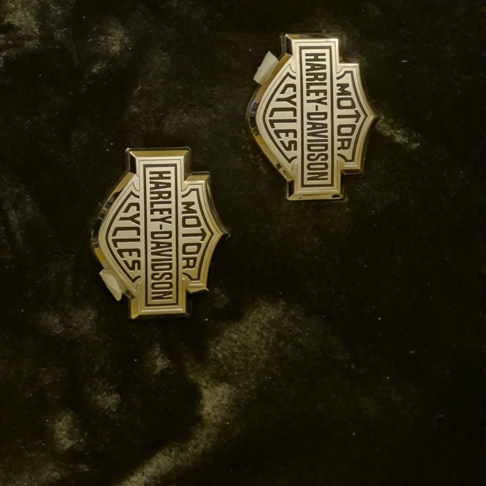Harley-Davidson Black and Silver Tank Badges